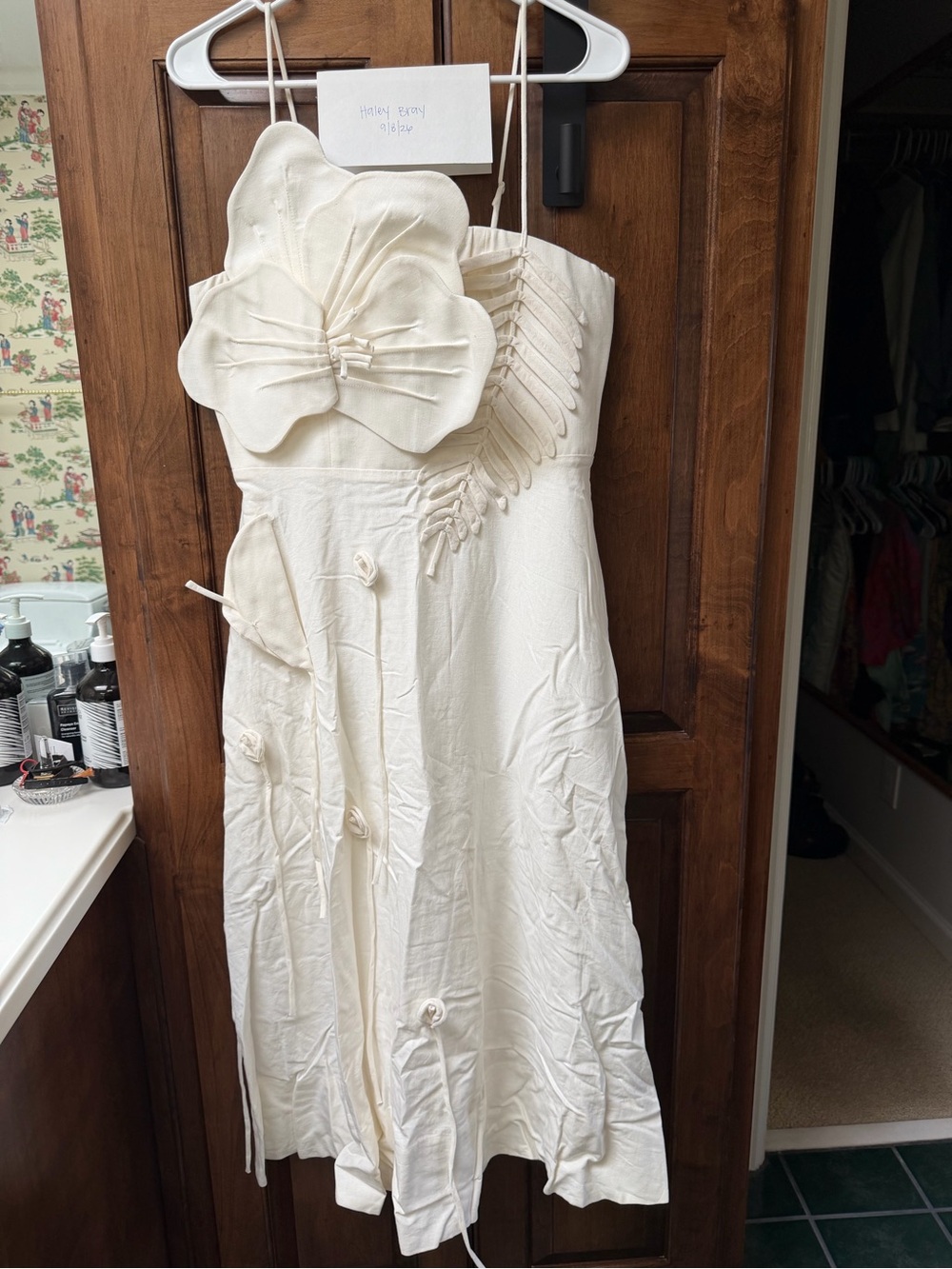 NWT Farm Rio Off-White Garden Sleeveless Midi Dress - Size Medium - Picture 4 of 5